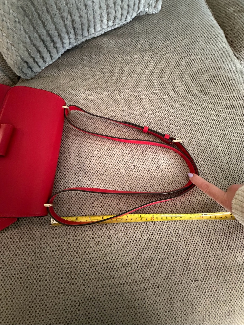 Coach Red Leather Crossbody Shoulder Bag with Gold-Tone Buckle - Picture 15 of 15